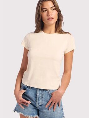 NWOT nuuds Beige Crewneck Tee